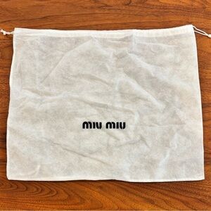 MIU MIU Dust Bag - Drawstring - White and Black - 17x14
